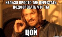 нельзя просто так перестать подозревать что ты цой