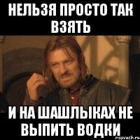 нельзя просто так взять и на шашлыках не выпить водки