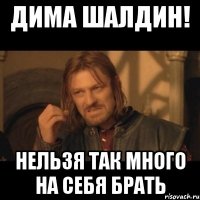 дима шалдин! нельзя так много на себя брать