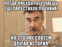 когда-нибудь ты узнаешь еще пару стихов пушкина! но это уже совсем другая история.