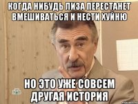 когда нибудь лиза перестанет вмешиваться и нести хуйню но это уже совсем другая история