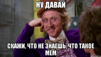 ну давай скажи, что не знаешь, что такое мем