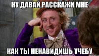 ну давай,расскажи мне как ты ненавидишь учебу