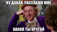ну давай, расскажи мне какой ты крутой