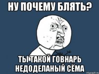 ну почему блять? ты такой говнарь недоделаный сёма