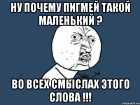 ну почему пигмей такой маленький ? во всех смыслах этого слова !!!