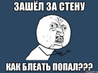 зашёл за стену как блеать попал???