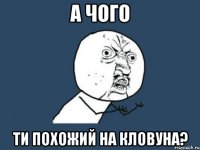 а чого ти похожий на кловуна?
