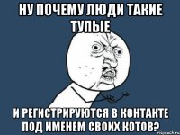 ну почему люди такие тупые и регистрируются в контакте под именем своих котов?