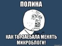полина как ты заебала менять микроблоги!