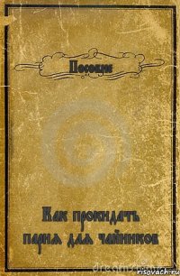 Пособие Как прокидать парня для чайников