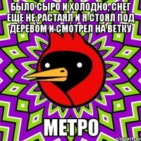 было сыро и холодно, снег еще не растаял и я стоял под деревом и смотрел на ветку метро