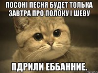 посоні песня будет толька завтра про полоку і шеву пдрили еббанние.