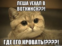 леша уехал в воткинск??! где его кровать!???!