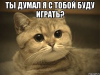 ты думал я с тобой буду играть? 