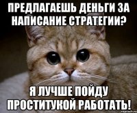 предлагаешь деньги за написание стратегии? я лучше пойду проститукой работать!