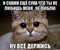 и скажи ещё сука что ты не любишь меня , не люблю ну всё держись