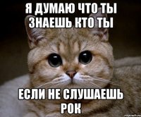 я думаю что ты знаешь кто ты если не слушаешь рок