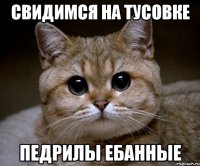 свидимся на тусовке педрилы ебанные