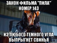 закон фильма "пила" номер 143 из любого темного угла выпрыгнет свинья