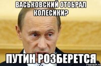 васьковский отобрал колесики? путин розберется