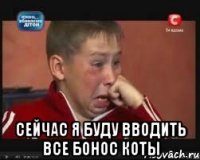  сейчас я буду вводить все бонос коты