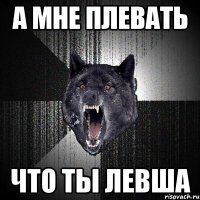 а мне плевать что ты левша