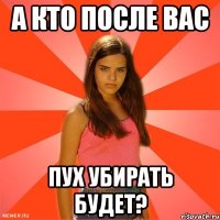 а кто после вас пух убирать будет?