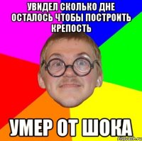 увидел сколько дне осталось чтобы построить крепость умер от шока