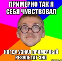 примерно так я себя чувствовал когда узнал примерный результат зно