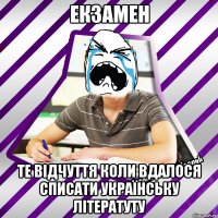 екзамен те відчуття коли вдалося списати українську літератуту
