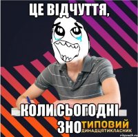 це відчуття, коли сьогодні зно