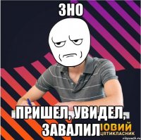 зно пришел, увидел, завалил