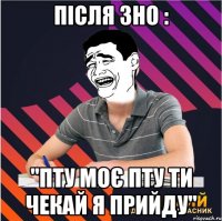 після зно : "пту моє пту ти чекай я прийду"