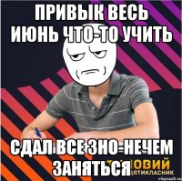 привык весь июнь что-то учить сдал все зно-нечем заняться