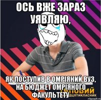 ось вже зараз уявляю, як поступив в омріяний вуз, на бюджет омріяного факультету