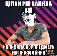 цілий рік валяла хуї написала всі предмети на профільний