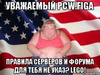 уважаемый pcw.figa правила серверов и форума для тебя не указ? lego!