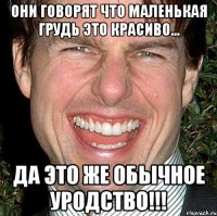 они говорят что маленькая грудь это красиво... да это же обычное уродство!!!