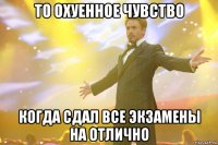 то охуенное чувство когда сдал все экзамены на отлично