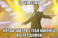 то чувство когда завтра у тебя наконец вылет домой