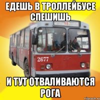 едешь в троллейбусе спешишь и тут отваливаются рога