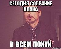 сегодня собрание клана и всем похуй