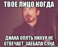 твое лицо когда диана опять нихуя не отвечает, заебала сука