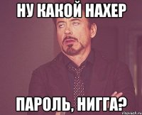 ну какой нахер пароль, нигга?