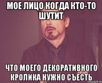 мое лицо когда кто-то шутит что моего декоративного кролика нужно съесть