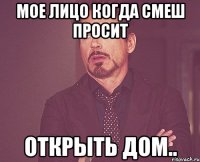 мое лицо когда смеш просит открыть дом..