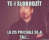 te-i slobodzît la zis pricoale de-a tăli....