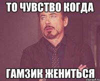 то чувство когда гамзик жениться