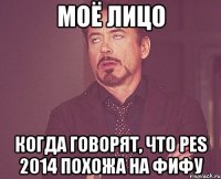 моё лицо когда говорят, что pes 2014 похожа на фифу